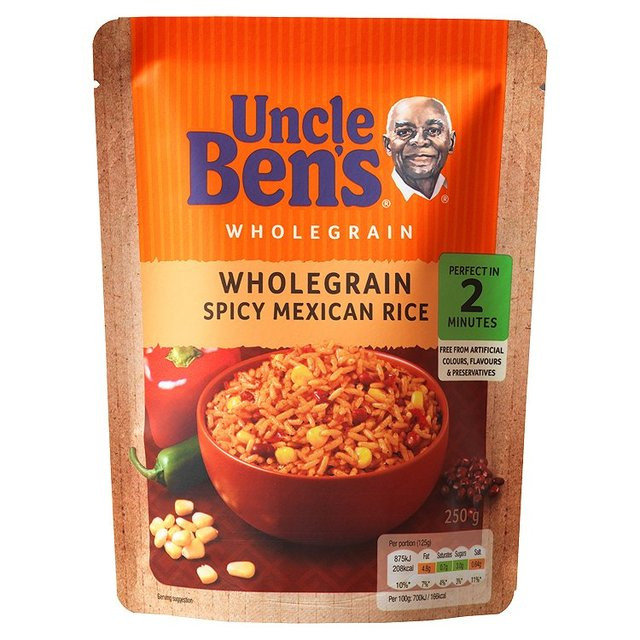 Uncle Ben'S Mexican Rice
 Uncle Bens Wholegrain Spicy Mexican Microwave Rice 250g
