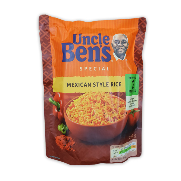 Uncle Ben'S Mexican Rice
 Uncle Bens Microwave Mexican Style Rice 250g UK Boss