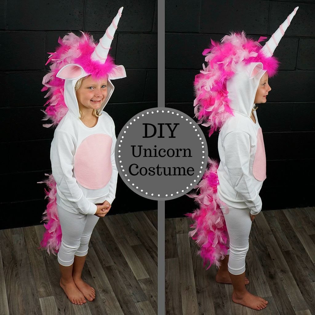 Unicorn Costume Child Diy
 DIY Unicorn Costume from thefeatherplace Halloween