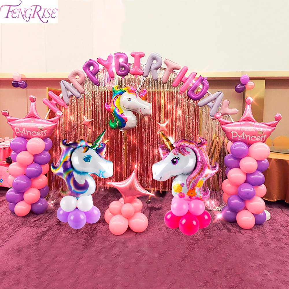 Unicorn Party Decoration Ideas
 FENGRISE Rainbow Unicorn Party Supplies Balloon Decor