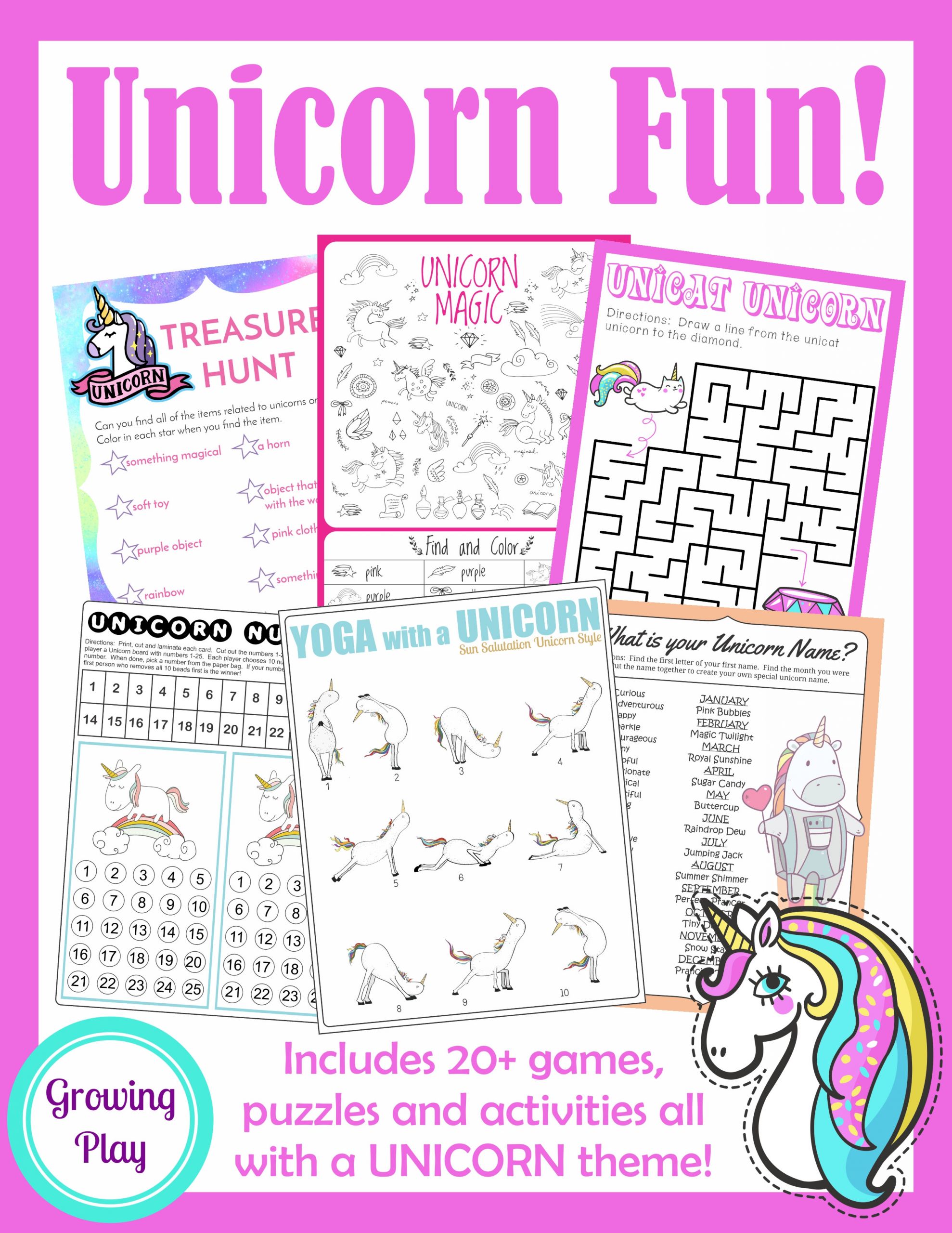 Unicorn Party Game Ideas
 Unicorn Birthday Games Activities Puzzles Growing Play