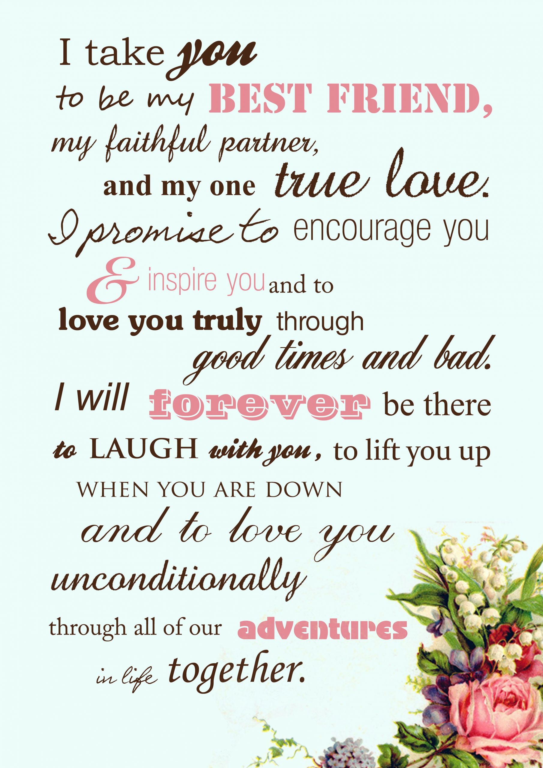 Unique Wedding Vows Examples
 Beautiful wedding vows instead of the traditional by the
