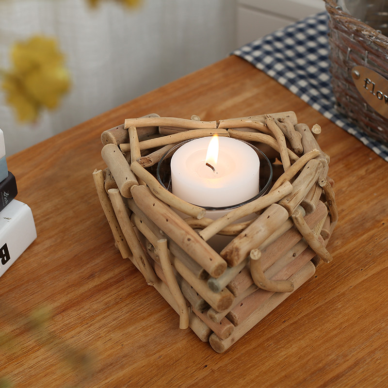 Unique Wood Crafts
 Modern Handmade Wooden Candle Holders with Candle Wood