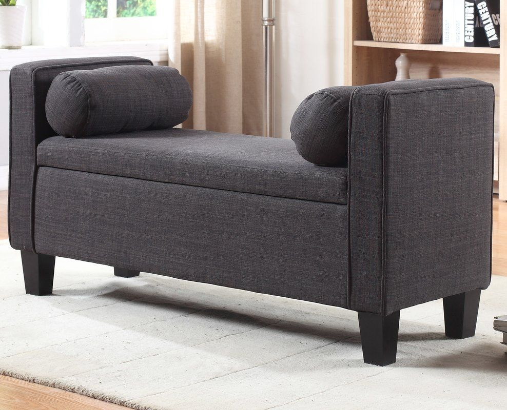 Upholstered Storage Bench With Back
 Royce Upholstered Storage Bench