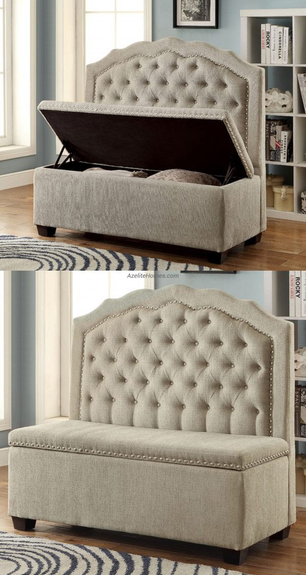 Upholstered Storage Bench With Back
 Upholstered Benches with Backs to Consider Buying and