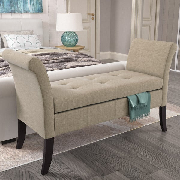 Upholstered Storage Bench With Back
 Shop CorLiving Antonio Upholstered Storage Bench with