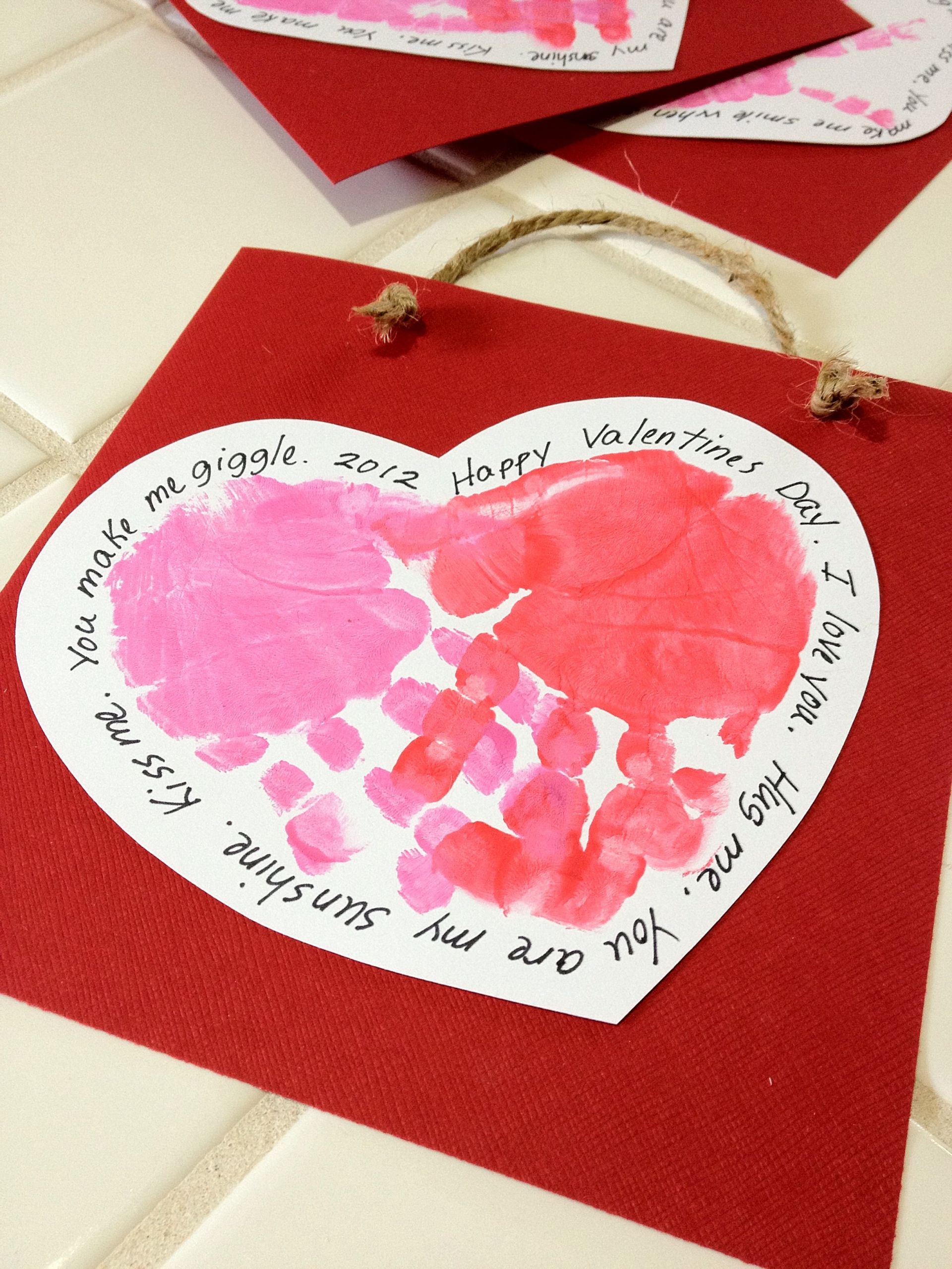 Valentine Arts And Crafts For Preschoolers
 Handprint Valentines 2012