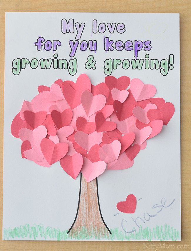 Valentine Cards Craft For Preschool
 Heart Tree Craft for Kids Valentine s Day