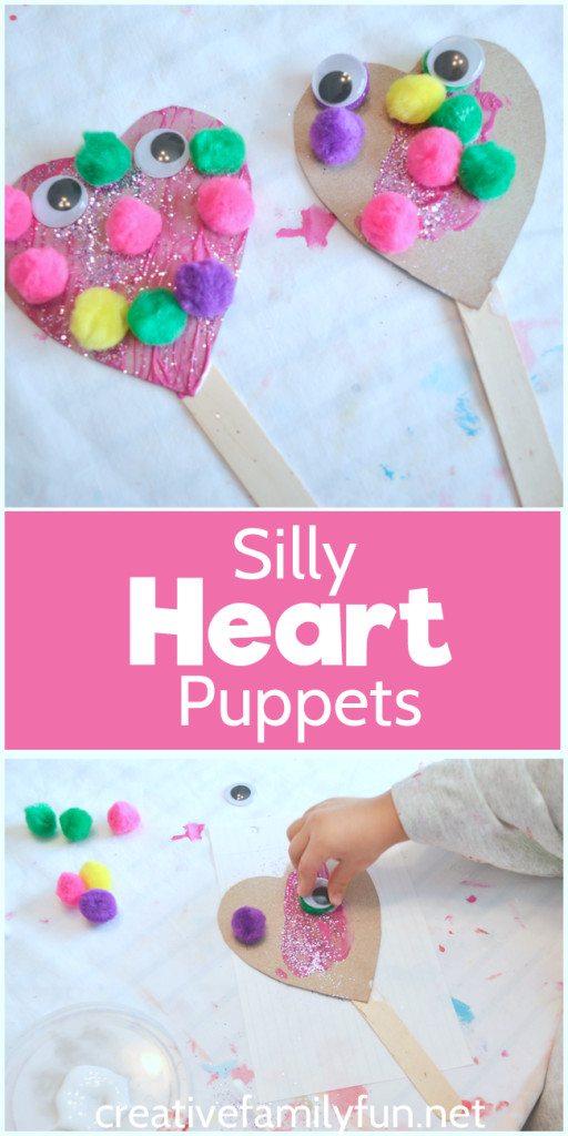 Valentine Crafts For Preschoolers Pinterest
 Silly Heart Puppet Valentine Craft Creative Family Fun