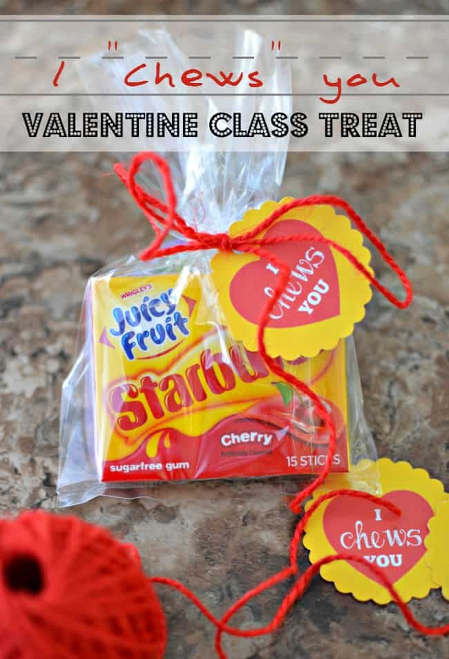 Valentine Gift Ideas For Classmates
 I "CHEWS" You Valentine Class Treats FREE Printable