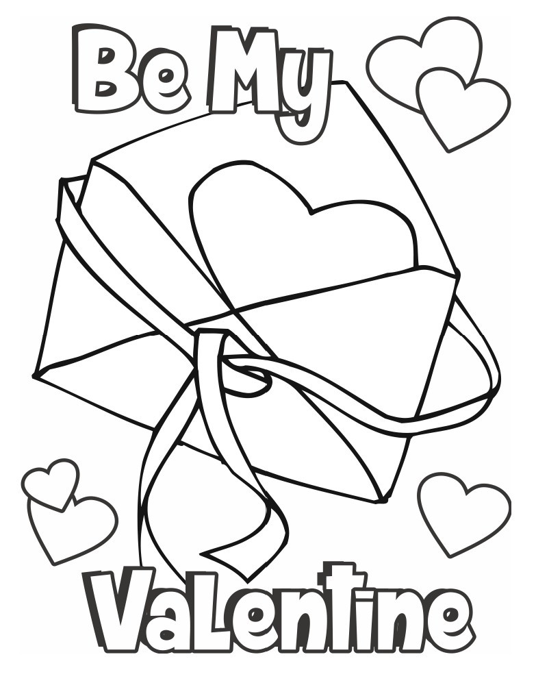Valentine Printable Coloring Sheets
 Valentine Coloring Page Card