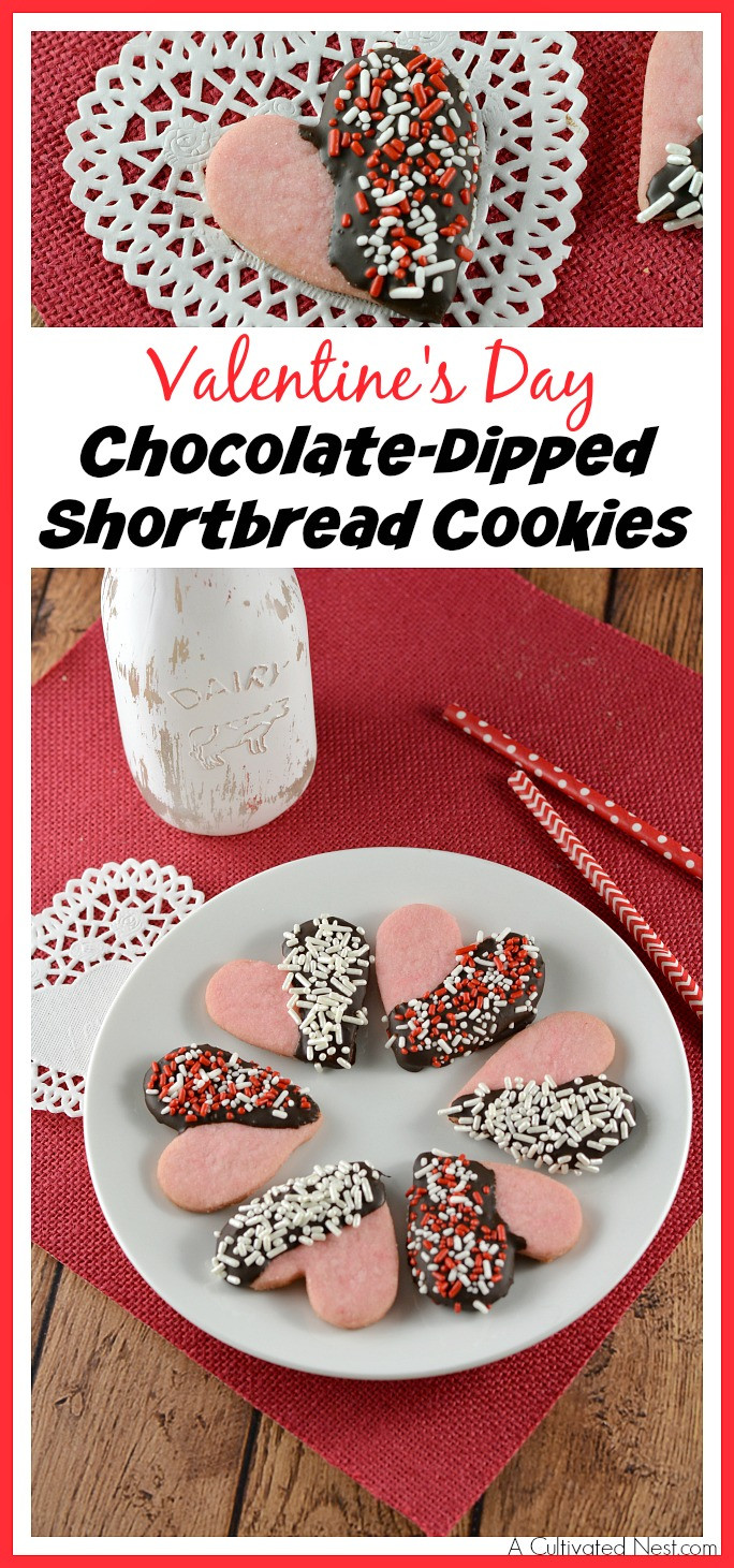 Valentine Shortbread Cookies
 Valentine s Day Chocolate Dipped Shortbread Cookies