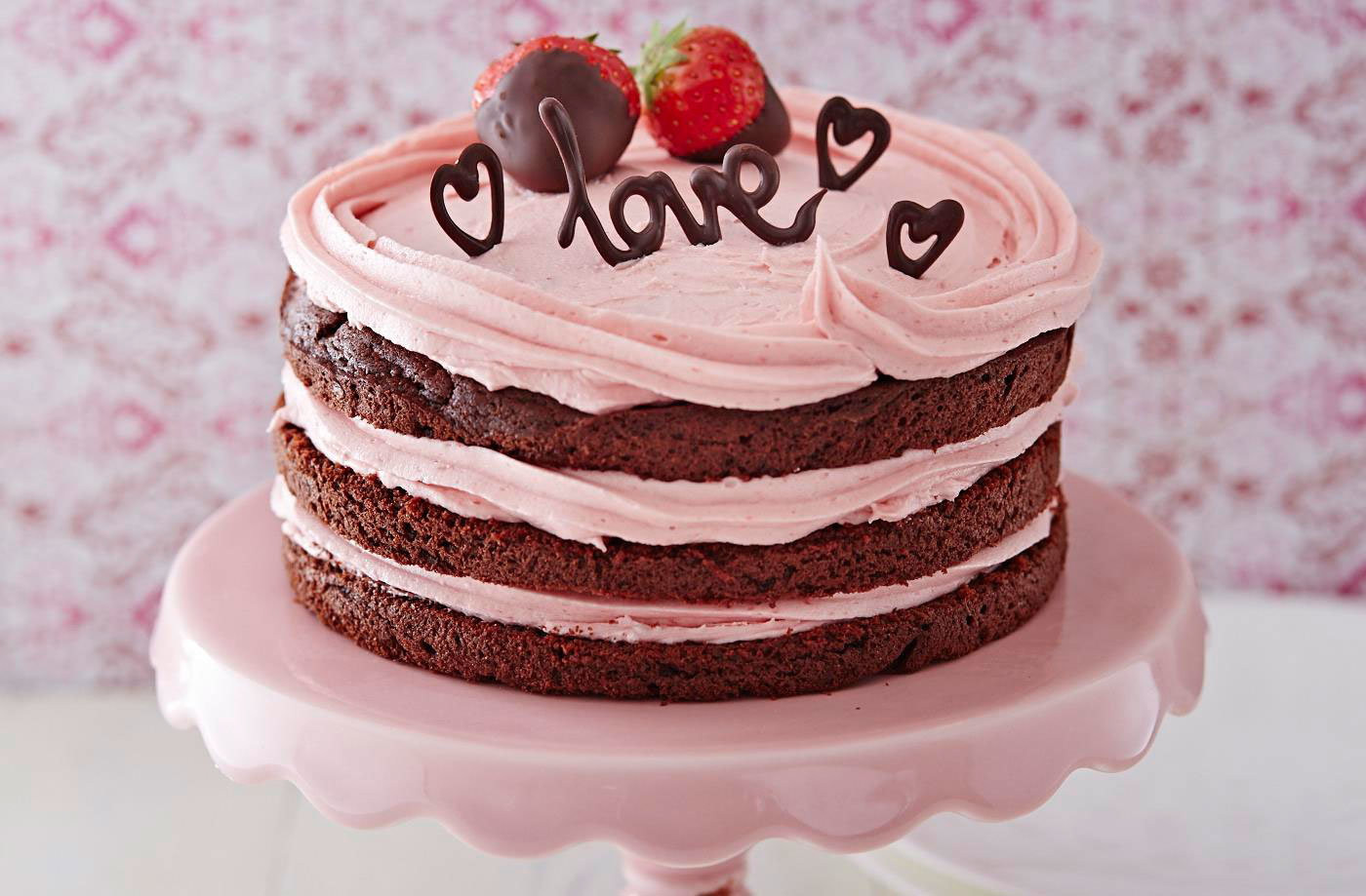 Valentines Cake Recipe
 Naked chocolate Valentine cake