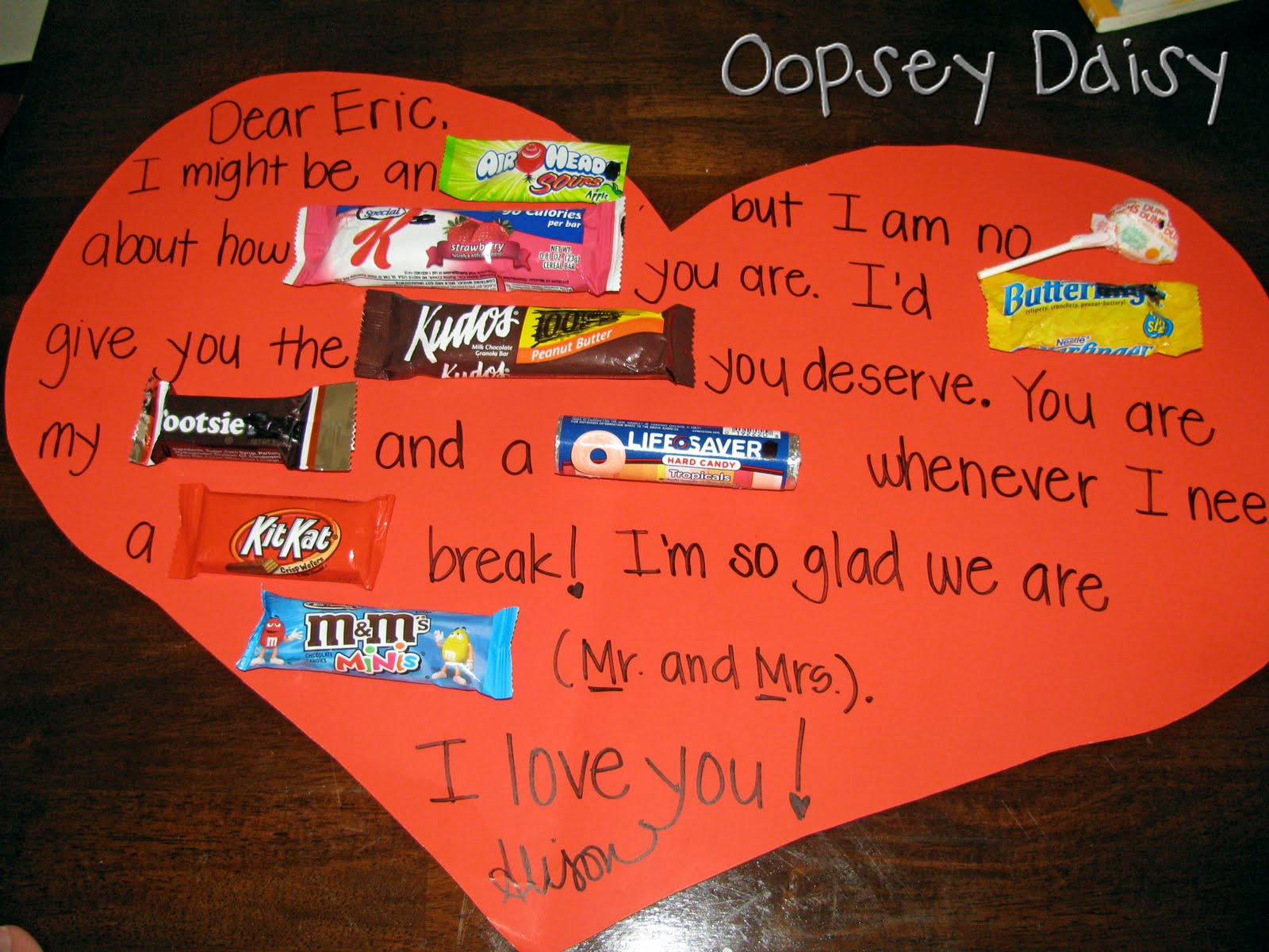 Valentines Day Candy Poster
 The 25 Days of Love Fun Day 20 Valentine Candy Grams