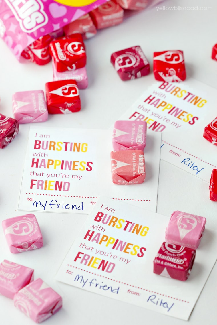 Valentines Day Cards With Candy
 Printable Starburst Valentine Cards