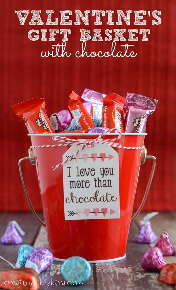 Valentines Day Gift Basket Ideas
 Chocolate Lover s Valentine s Gift Baskets with Printable
