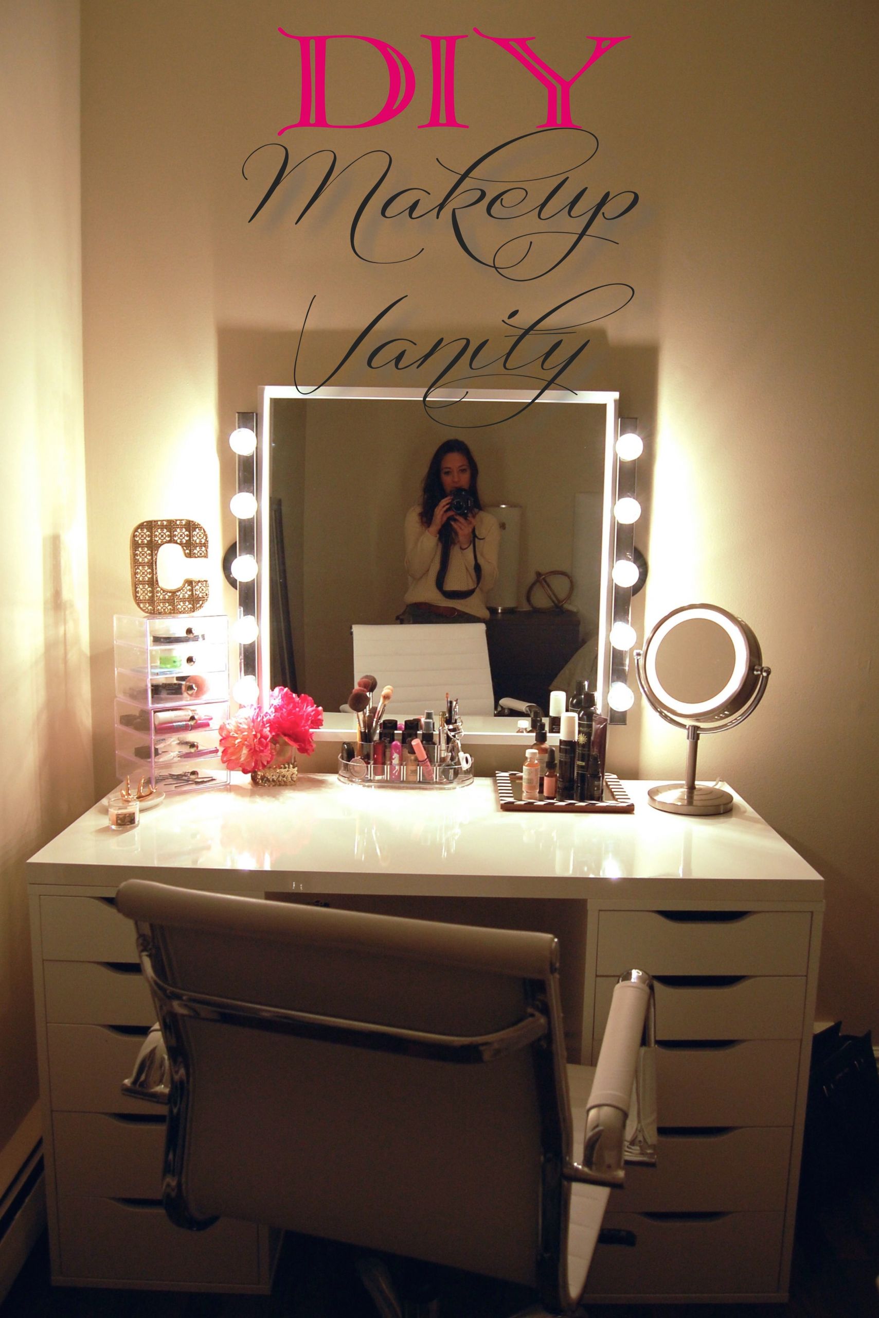 Vanities For Bedroom With Lights
 DIY Makeup Vanity – Made2Style