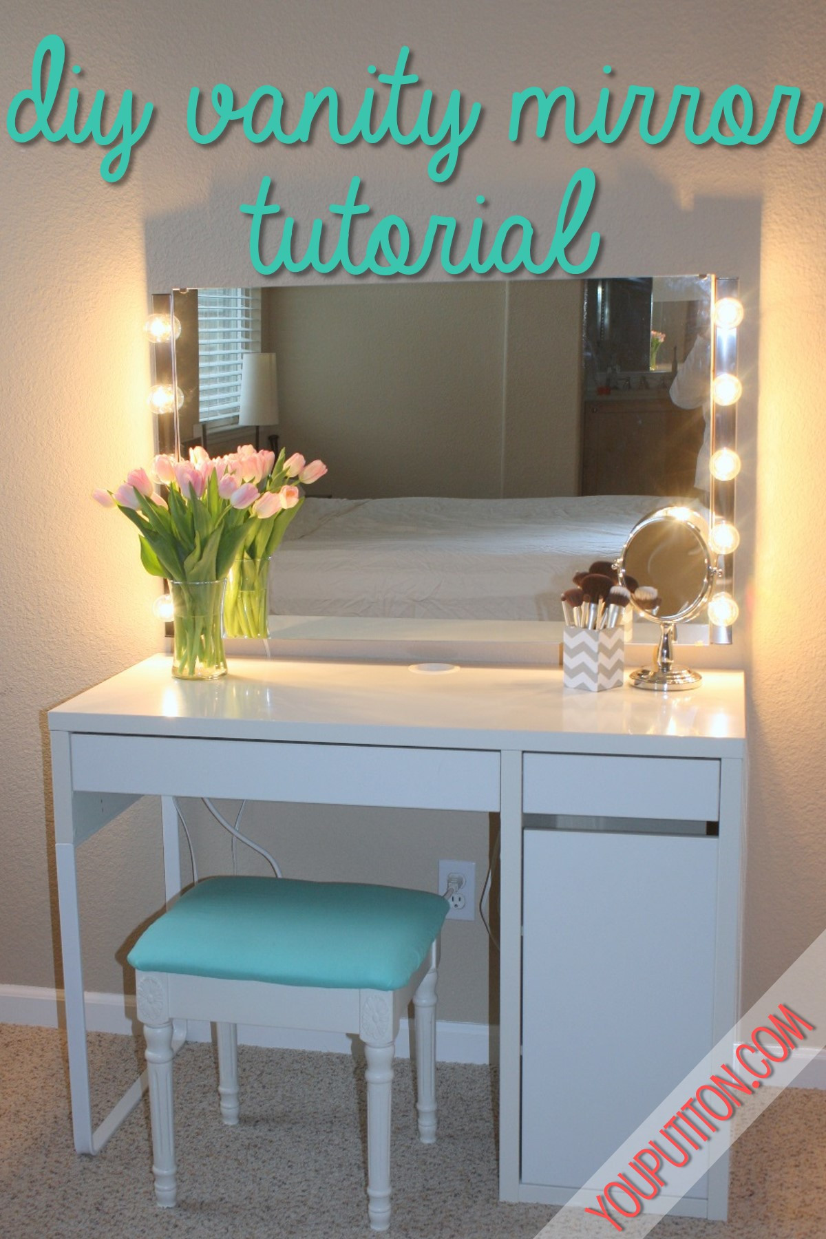 Vanity Girl Hollywood Mirror DIY
 DIY Vanity Mirror Tutorial