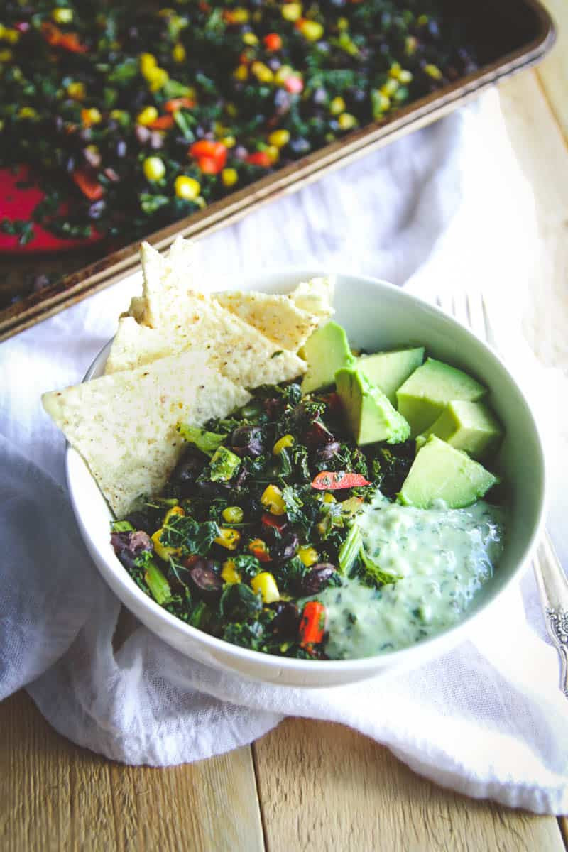 Vegan Sheet Pan Dinners
 Ve arian Sheet Pan Dinner Mexican Kale Salad Sweetphi