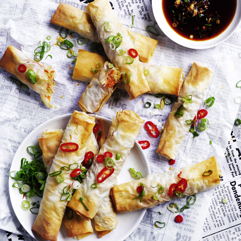 Vegan Spring Recipes
 Baked ve arian spring rolls Healthy Recipe