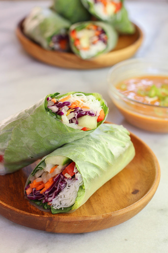 Vegan Spring Recipes
 Veggie Spring Rolls with Spicy Peanut Dipping Sauce