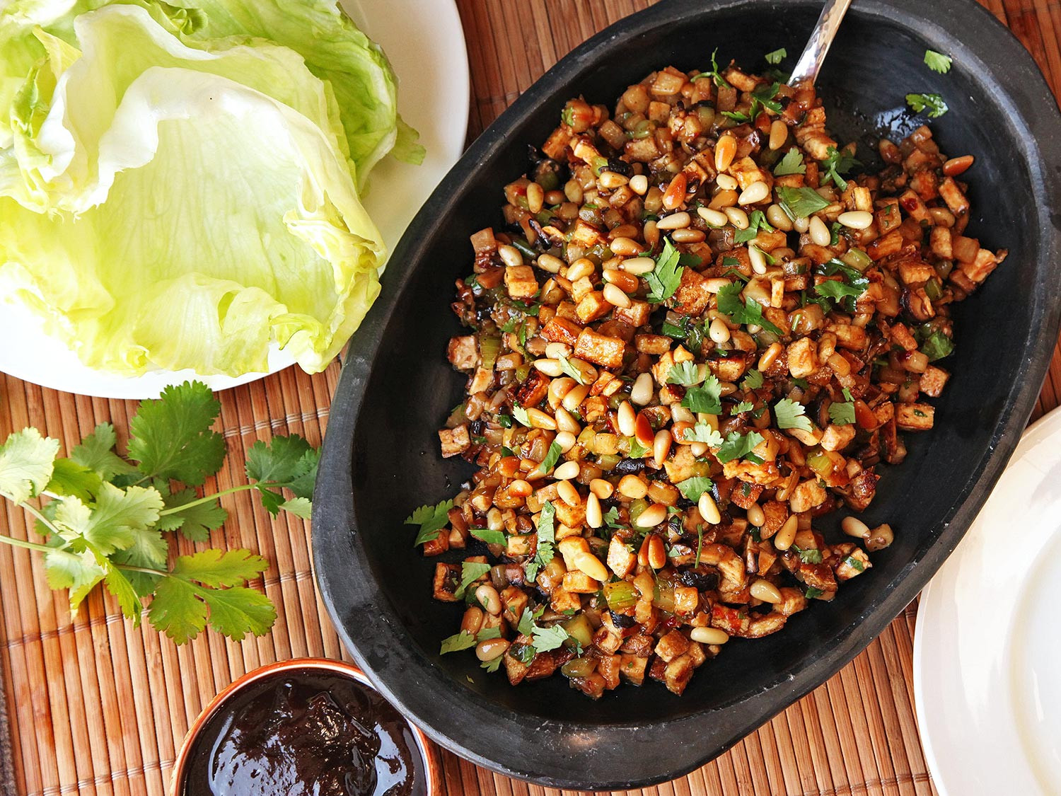 Vegan Tofu Dinner Recipes
 Cantonese Style Tofu Pine Nut and Jicama Lettuce Cups