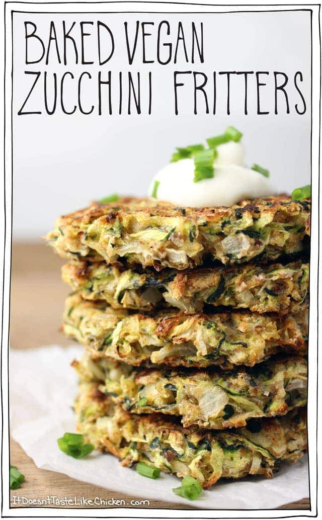 Vegan Zucchini Recipes
 Baked Vegan Zucchini Fritters it doesn t taste like chicken