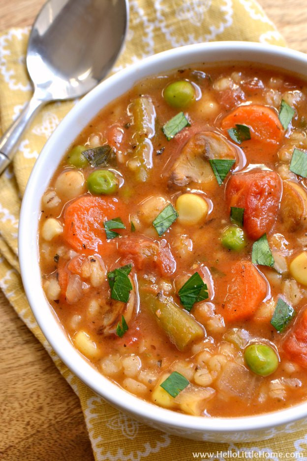 Vegetable Barley Soup
 Ve able Barley Soup