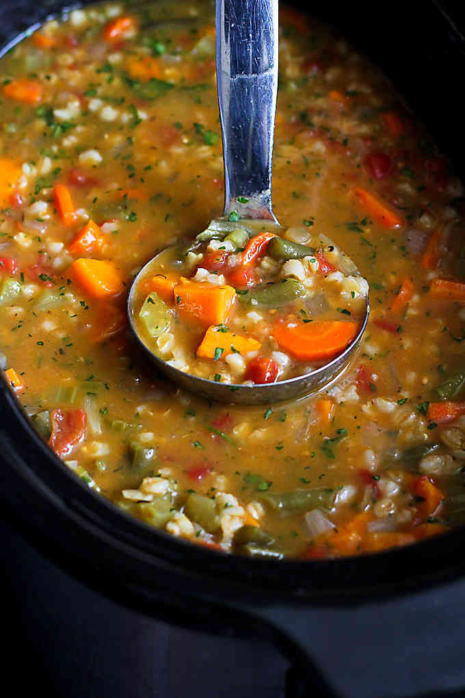 Vegetable Barley Soup
 Slow Cooker Ve able Barley Soup Vegan Crockpot Recipe