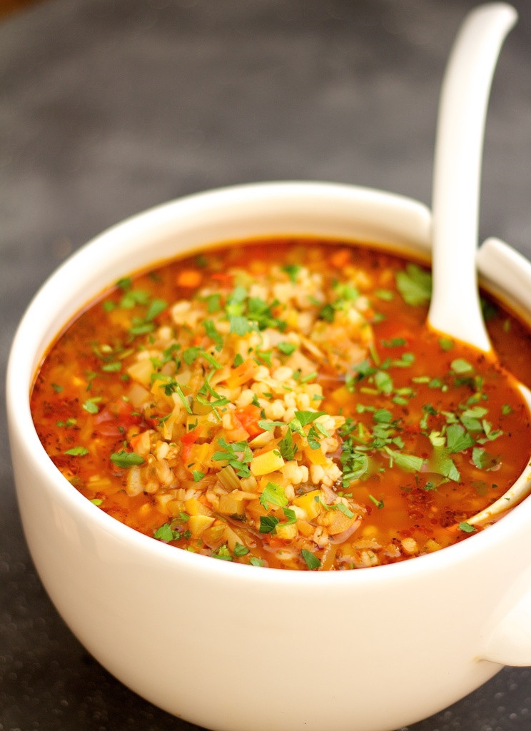 Vegetable Barley Soup
 Ve able Barley Soup