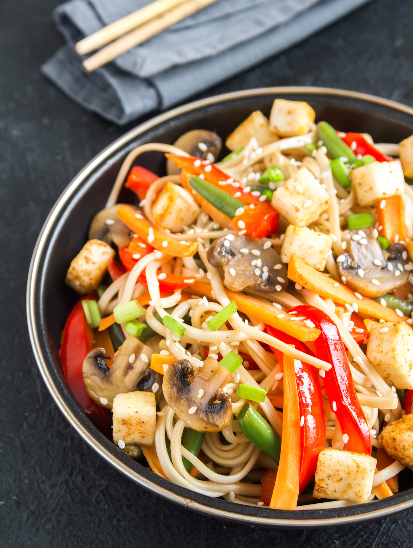 Vegetable Stir Fry With Noodles
 Teriyaki Asian Noodles with Tofu and Stir Fried Ve ables