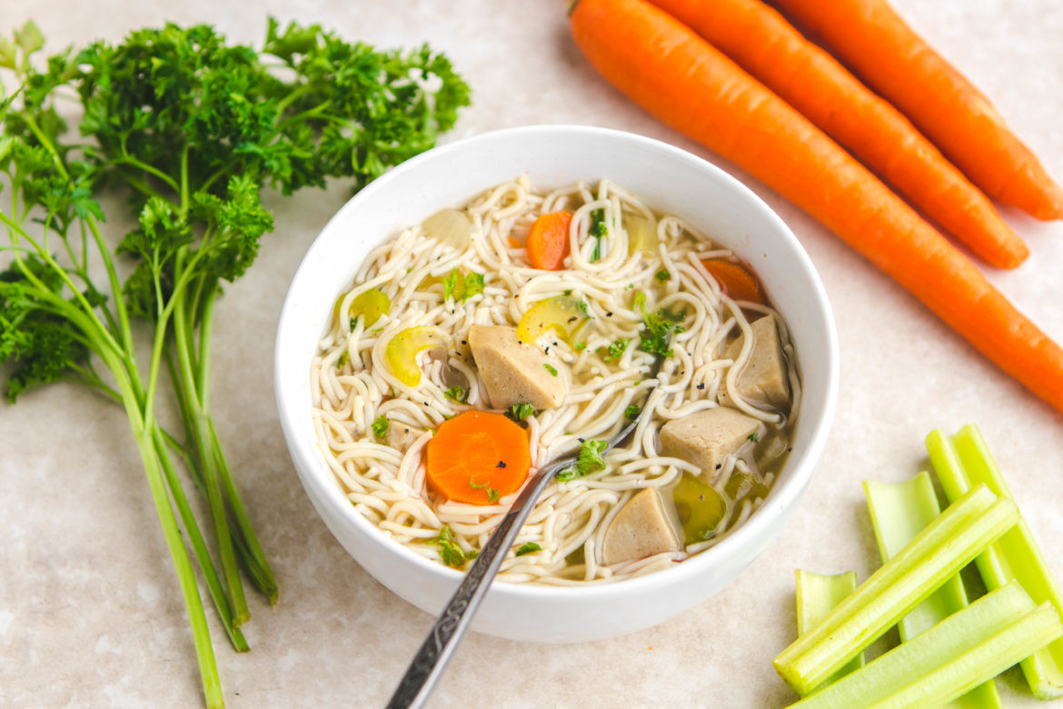 Vegetarian Chicken Noodle Soup Recipes
 Loaded Vegan "Chicken" Noodle Soup From My Bowl