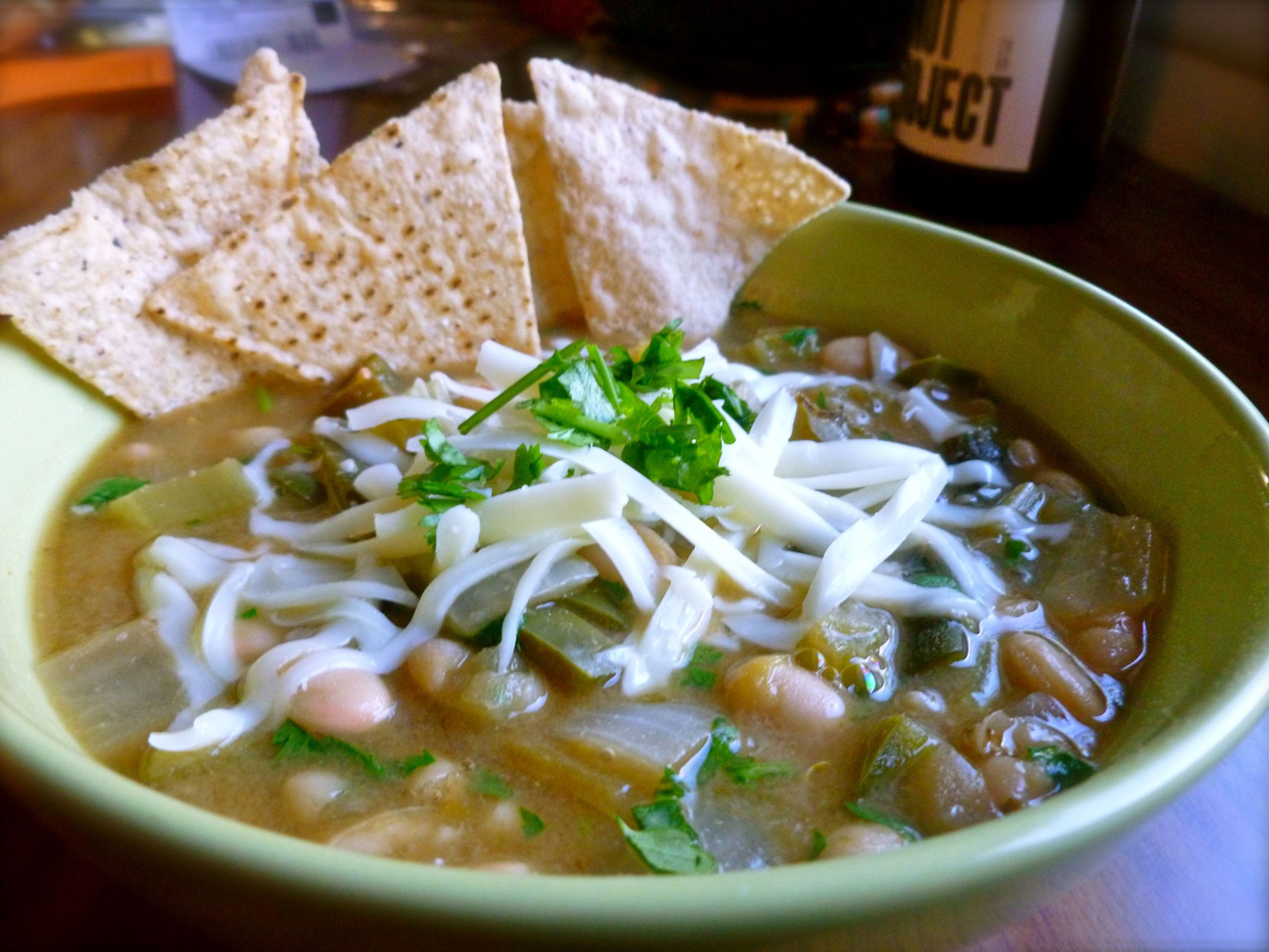 Vegetarian Green Chili
 Green and white chili – The Surly Ve arian