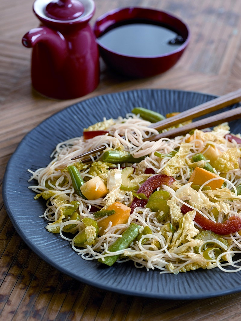 Vegetarian Noodle Recipes Stir Fry
 Szechuan Style Ve able Stir Fry with Rice Noodles Recipe