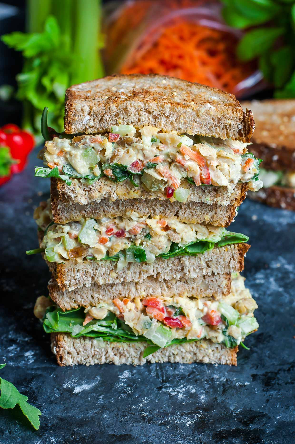 Vegetarian Sandwich Recipes
 Garden Veggie Chickpea Salad Sandwich Peas And Crayons