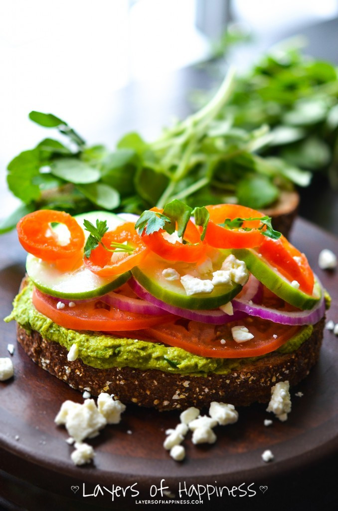 Vegetarian Sandwich Recipes
 Loaded Mediterranean Veggie Sandwich Layers of Happiness