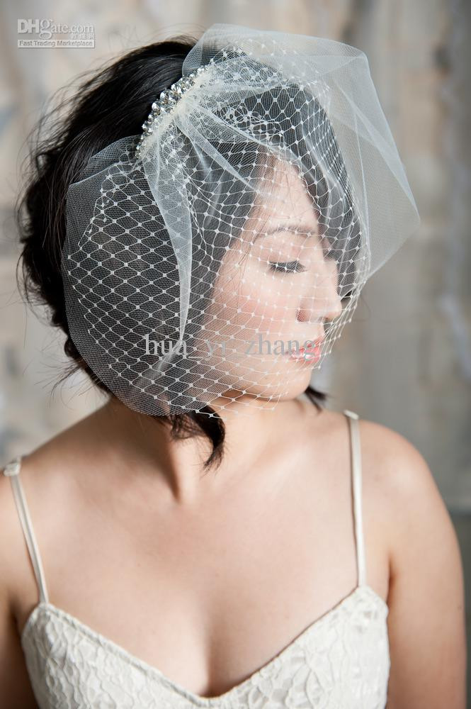 Veil For Short Wedding Dress
 2016 Noble Vintage Two Layers Blusher Tulle Veils White