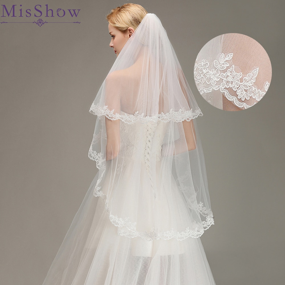 Veil For Short Wedding Dress
 Aliexpress Buy Stock Romantic Short wedding veils