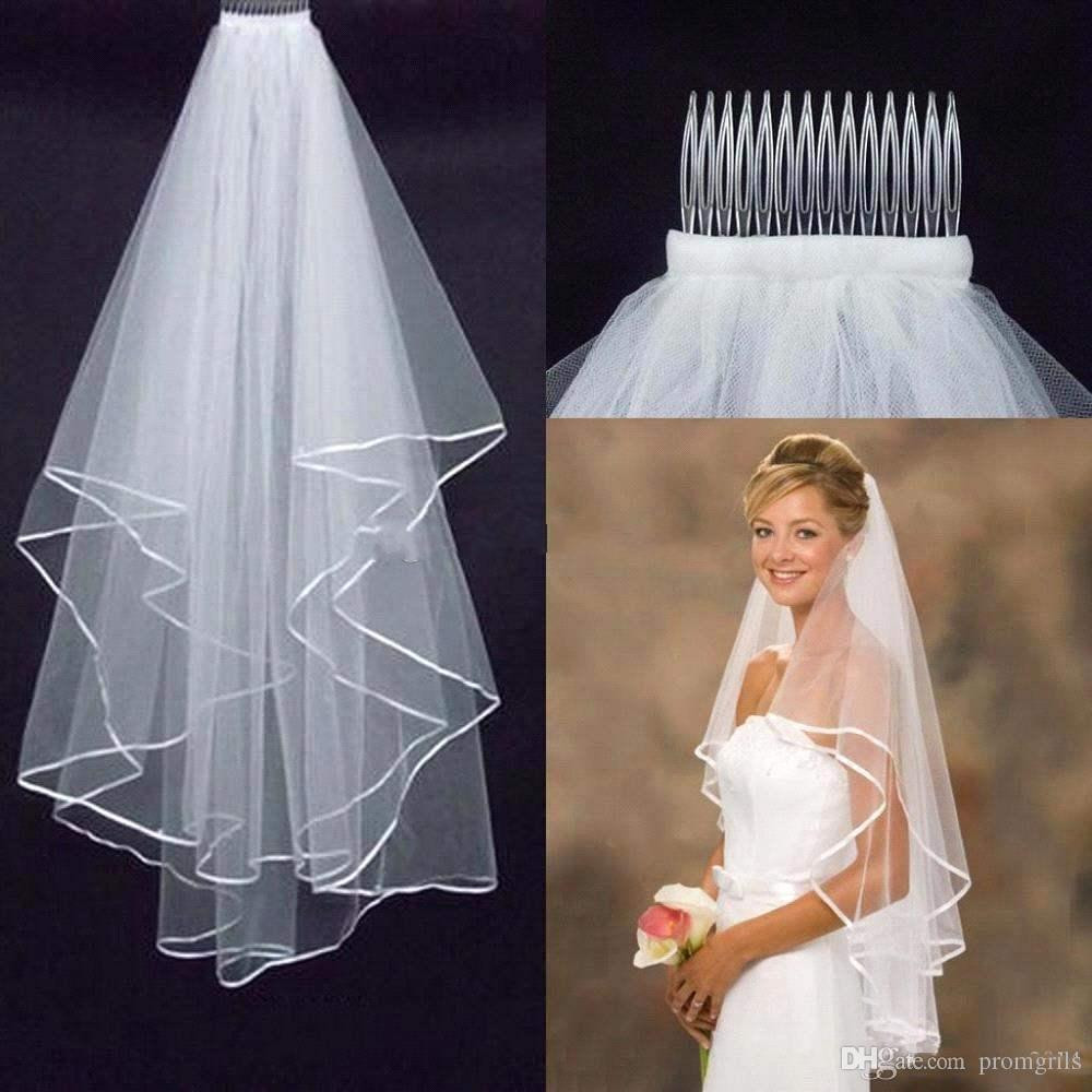 Veil For Short Wedding Dress
 Two Layers Tulle Short Bridal Veils 2018 Hot Sale Cheap