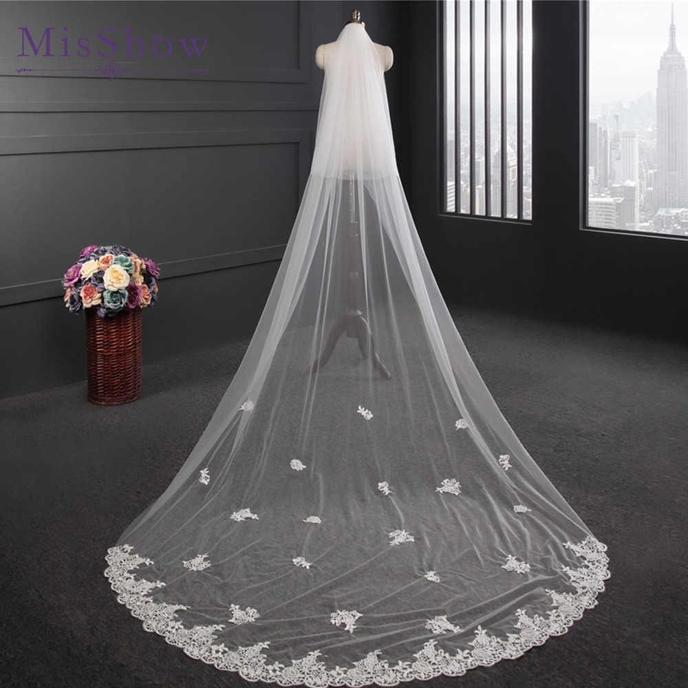 Veil In Wedding
 2018 New Design Wedding Veil 3 Meters Long Applique Lace