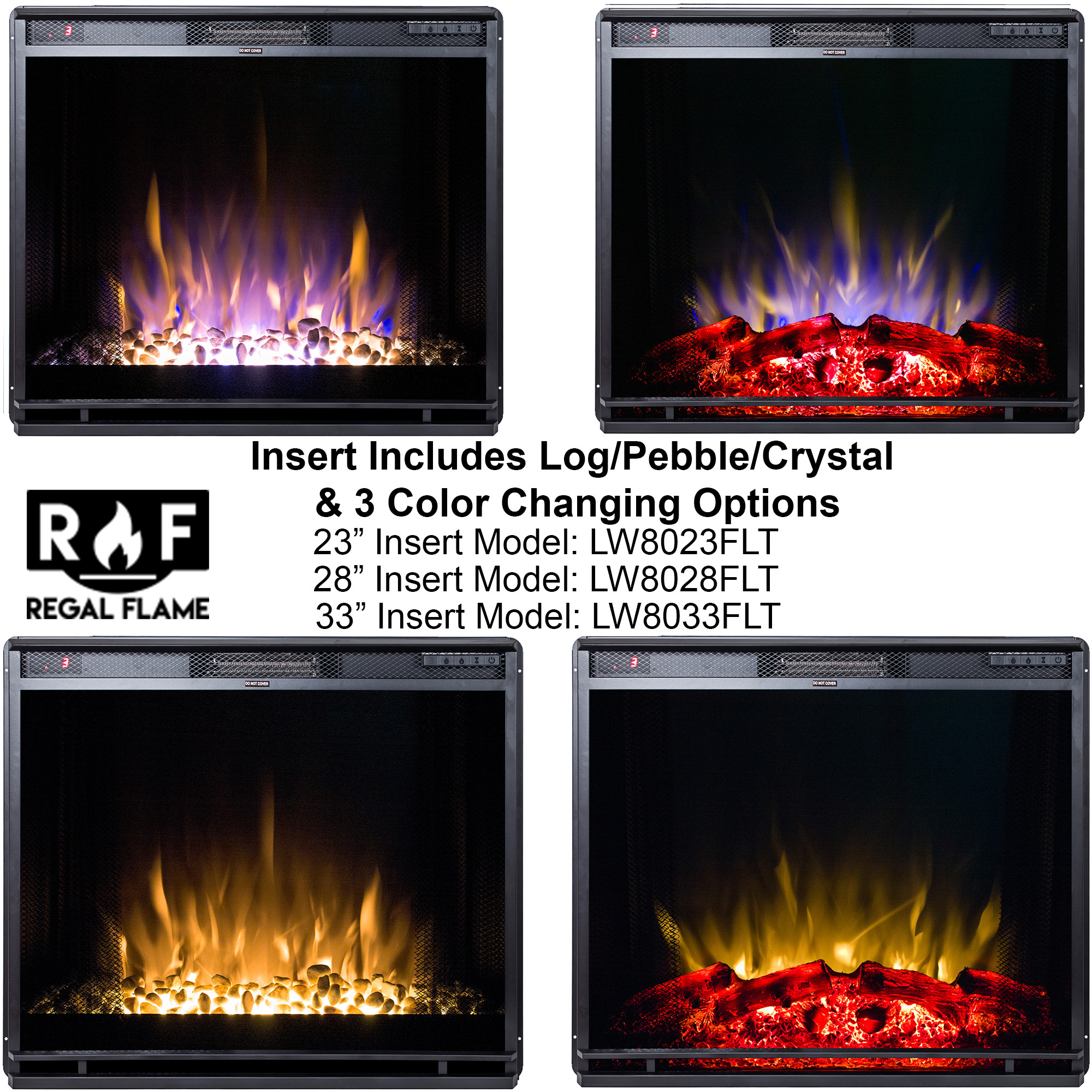 Ventless Electric Fireplace Insert
 Regal Flame 23" Flat Ventless Heater Electric Fireplace