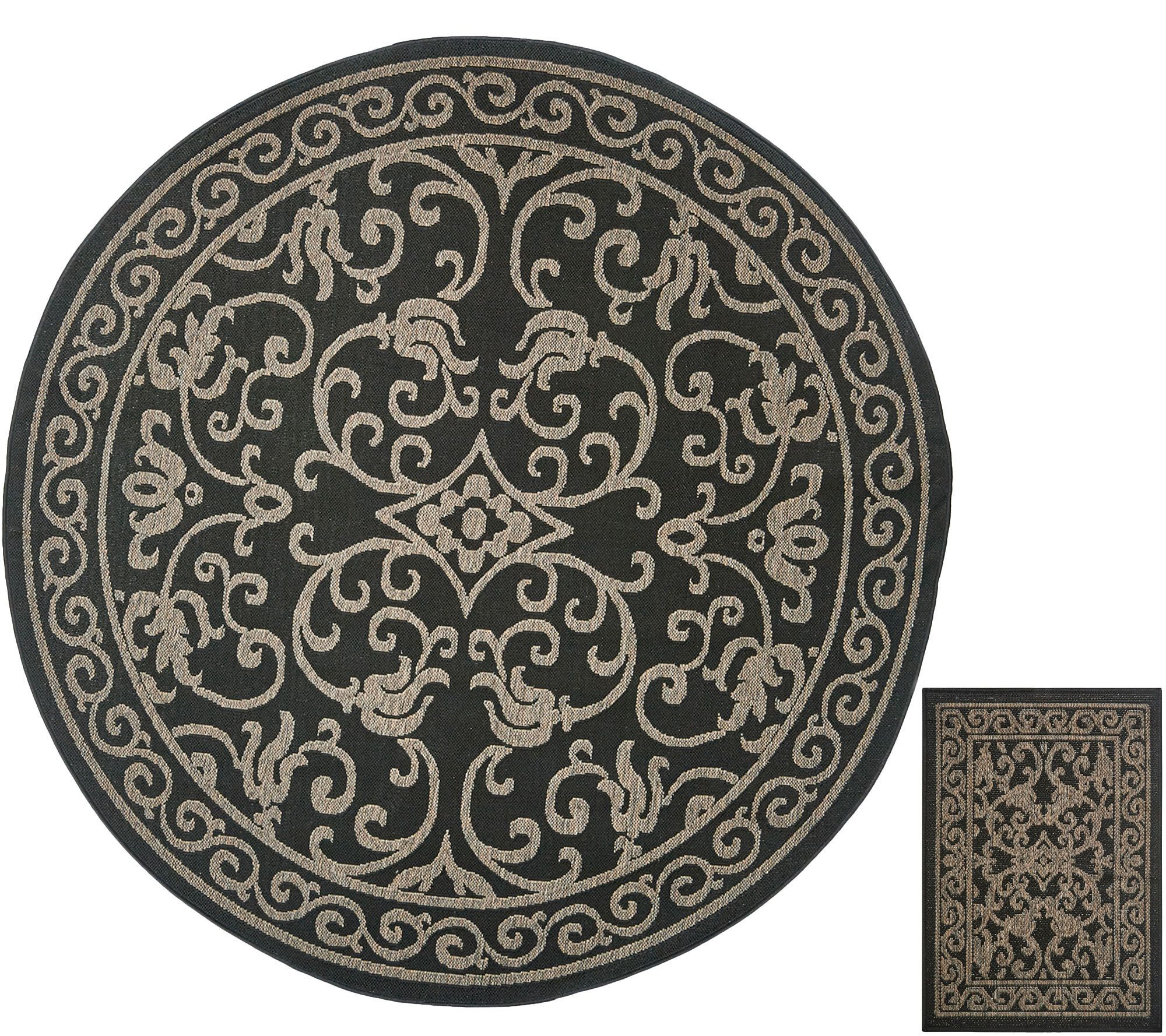 Veranda Living Indoor Outdoor Rug
 Veranda Living 84" Round Indoor Outdoor Scroll Rug with