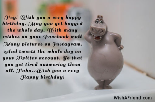 Very Funny Birthday Wishes
 Hey Wish you a very happy Funny Birthday messages