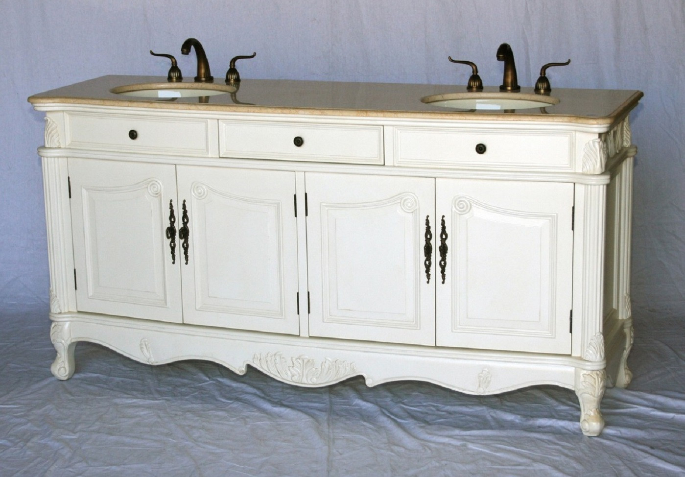 Vintage Bathroom Cabinet
 70 inch Double Sink Antique Style Bathroom Vanity Antique