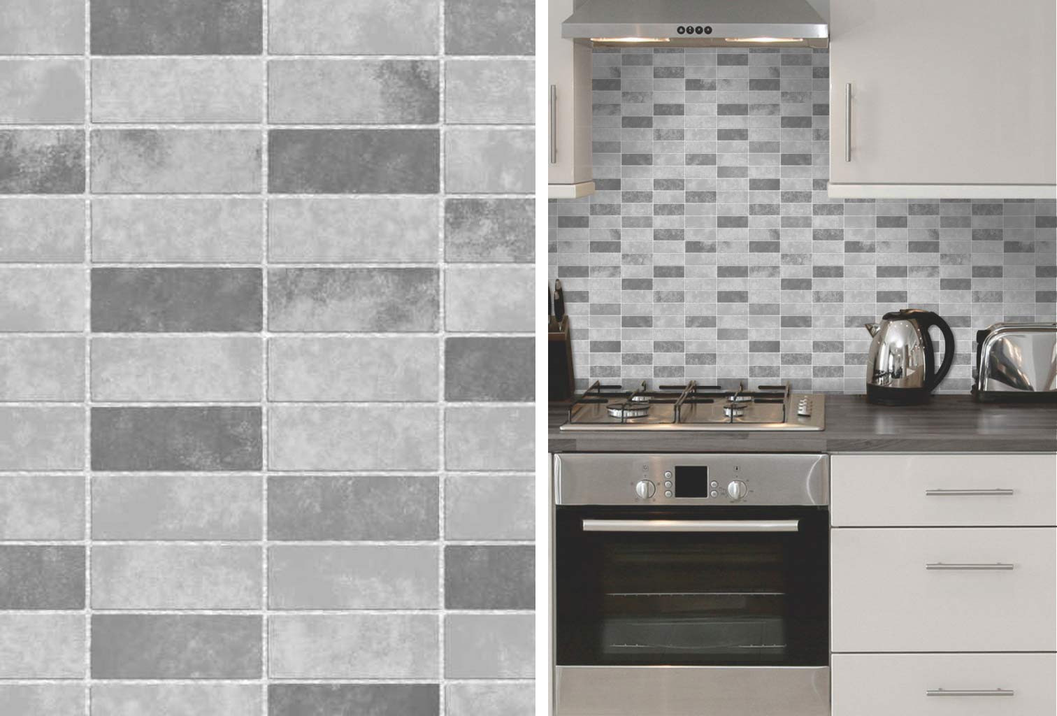 Vinyl Wallpaper For Bathroom
 Grey Stone Tile Effect Expanded Vinyl Kitchen Bathroom