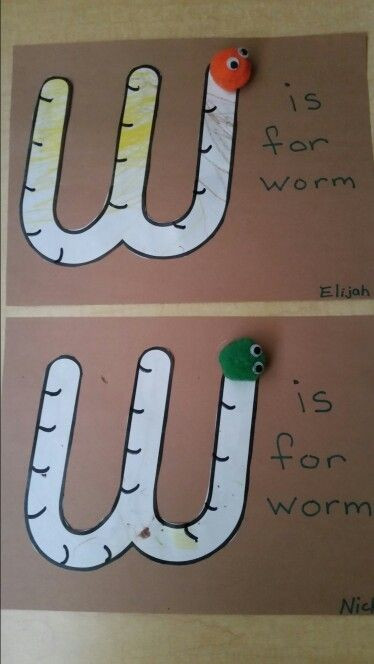 W Crafts For Preschool
 W is for worm Preschool alphabet learning craft From the