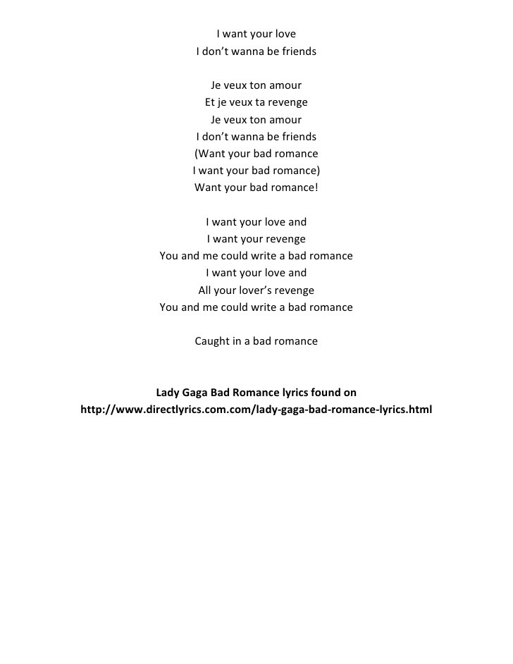 Walk Walk Fashion Baby Lyrics
 Bad romance lady gaga lyrics