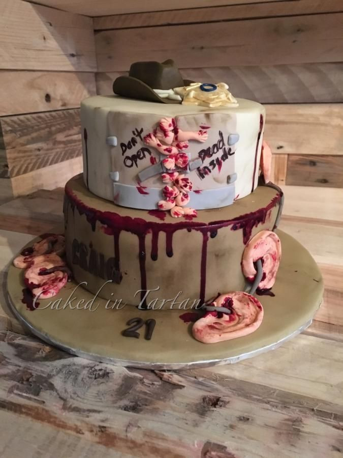 Walking Dead Birthday Cakes
 21st birthday Walking Dead cake Cake by Liz