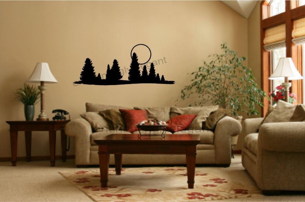 Wall Decals For Living Room
 Trees Moon Vinyl Decal Wall Stickers fice Living Room