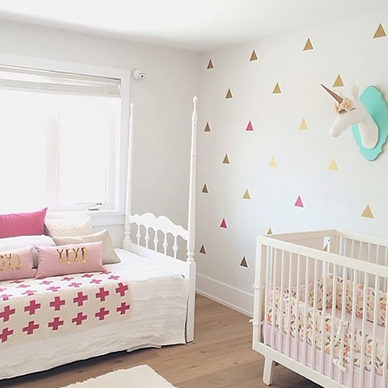 Wall Decoration For Baby Girl Room
 Nursery Decor Girl Little Triangles Wall Sticker For Kids